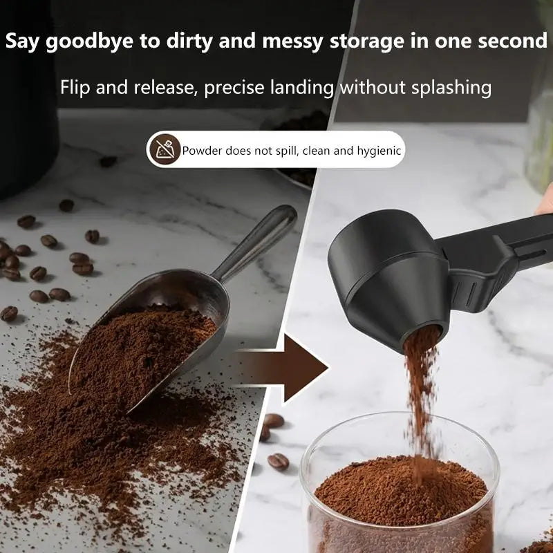 Spill-Proof Coffee Spoons Funnels Sliding Spoon Reusable With Longer Handle Coffee Scoop Measuring Spoon Funnel Kitchen Gadgets