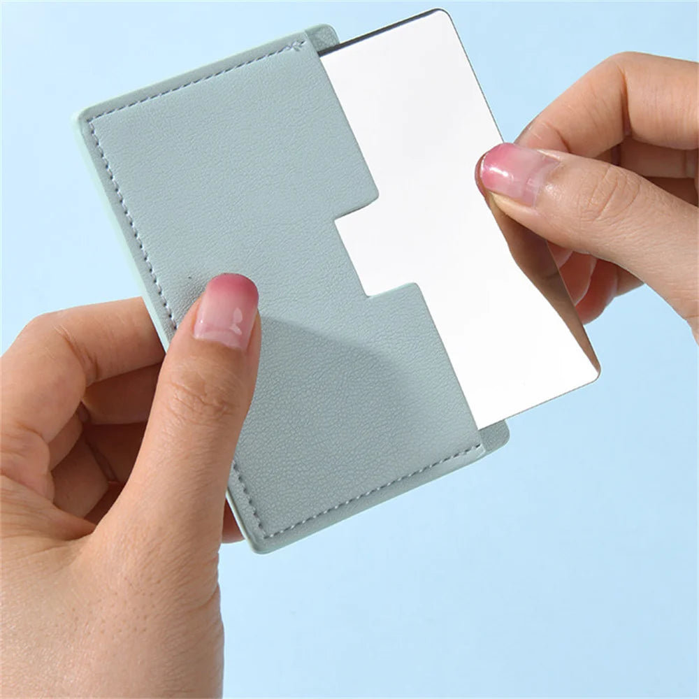 Stainless Steel Card Cosmetics Mirror Portable Mini Unbreakable Makeup Mirror Shatter Proof Pocket Go Out Pocket Mirror