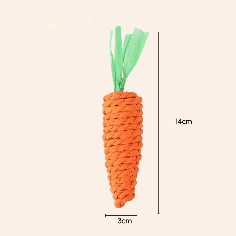 Carrot Cat Toys Pet Toys Durable Paper Rope Woven Puppy Chew Toys for Cats Molar Cleaning Teeth Pet Supplies Cat Accessories