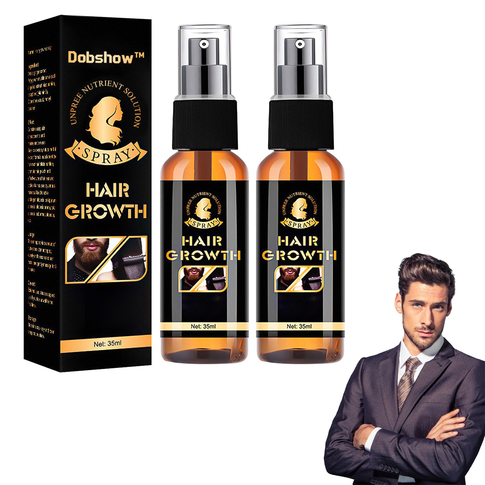 Dobshow Premium Biotin Hair&Beard Booster, 2024 New Upgrade Biotin Hair Serum Spray for Hair And Beard