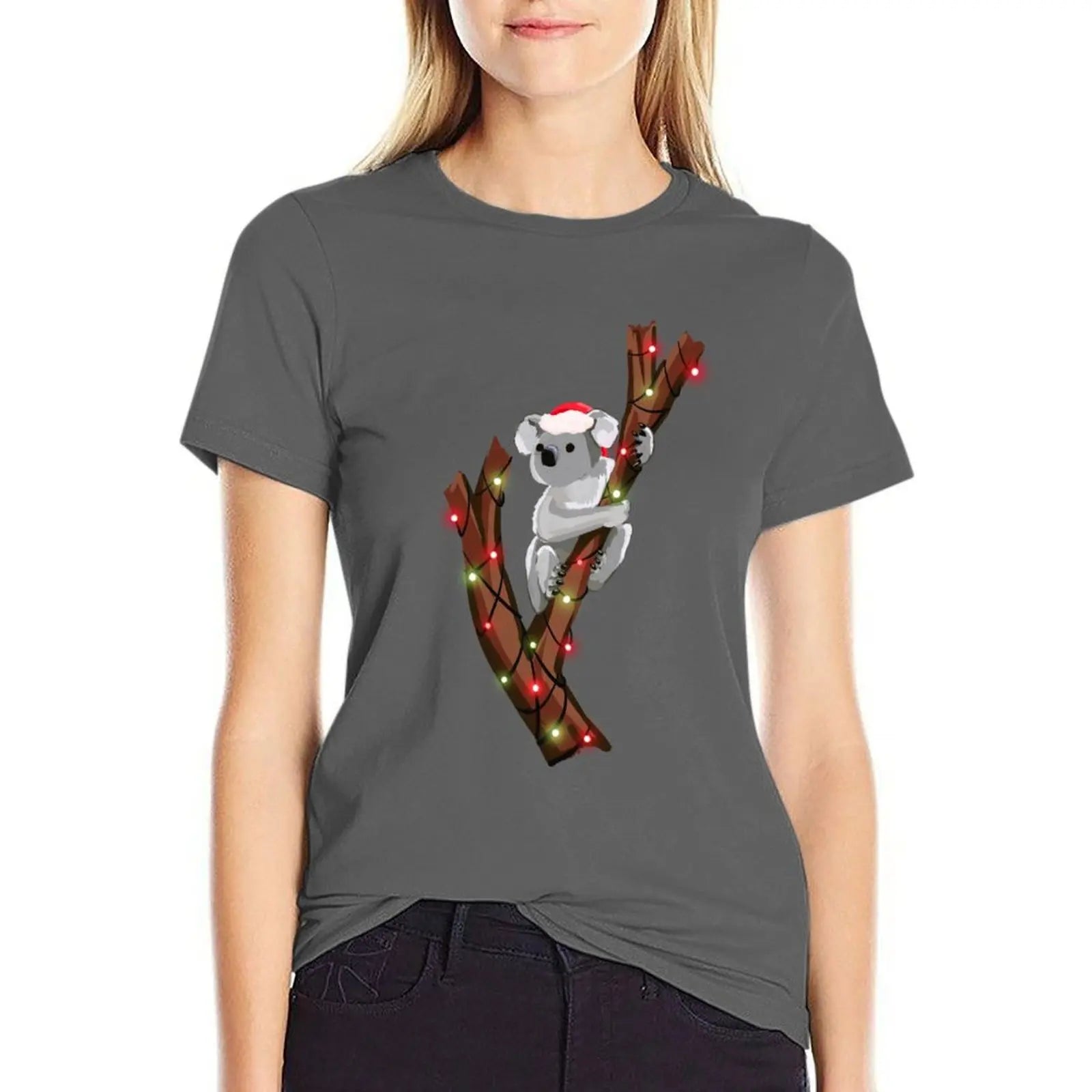 Christmas Koala T-Shirt tees funny cute clothes summer clothes luxury designer clothing Women