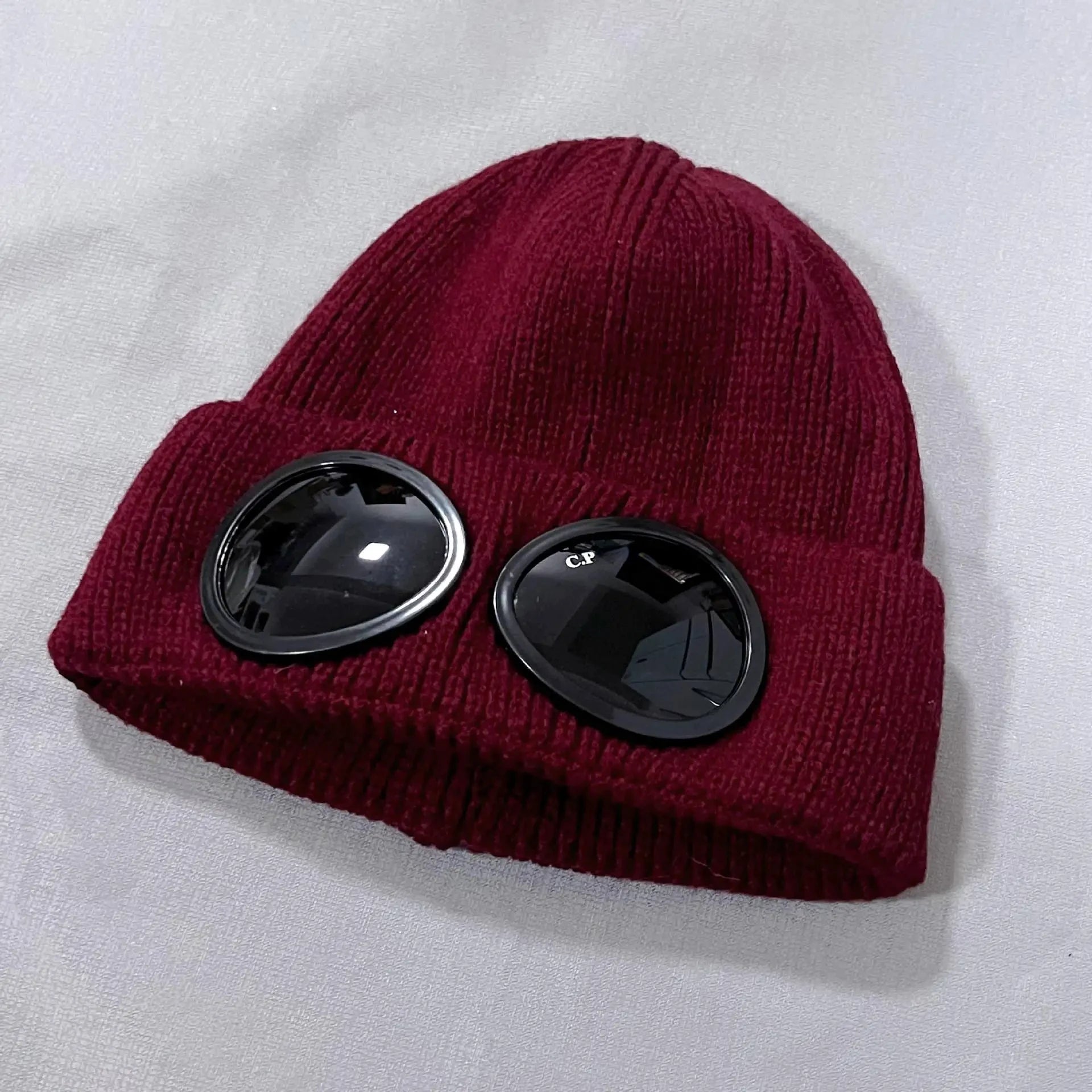 Casual CP Pilot Winter Knitted Beanies for Men and Women Warm Korean Couple Woolen Outdoor Hats