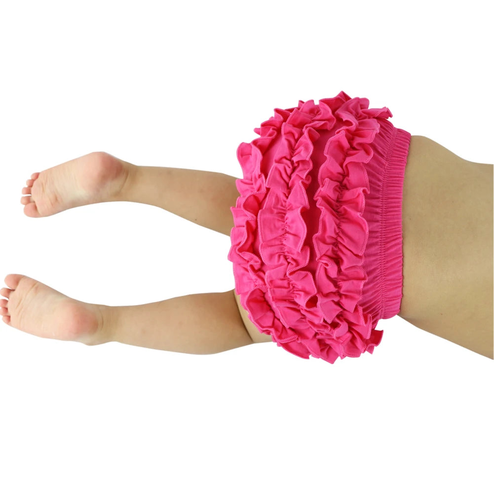 Baby Cotton Ruffle Bloomers shorts Cute Baby Diaper Cover Newborn Candy Shorts Toddler fashion Summer Soft Pants Ruffle Bloomers