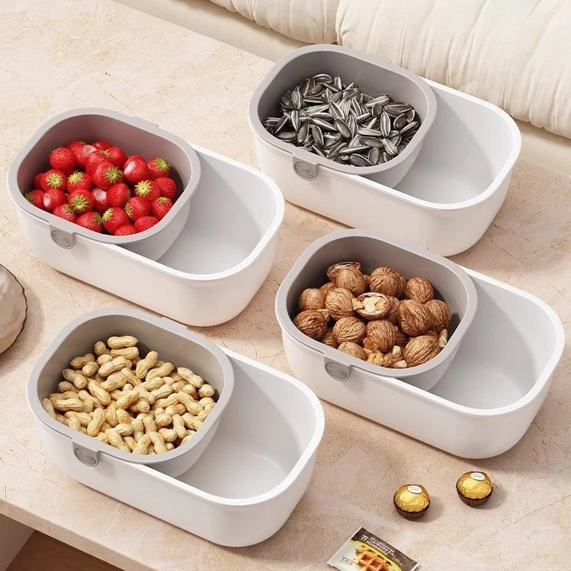 Snack Bowl with Waste Bin | 2-in-1 Double Bowl for Nuts & Snacks | SnackNest