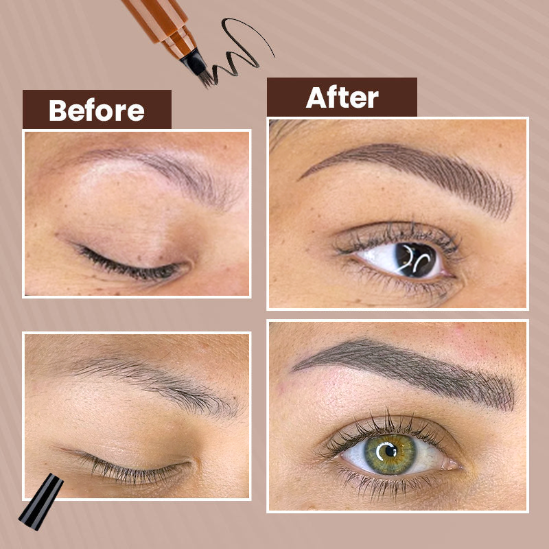 4-Tip Microblade Pen for Brows & Beards – Waterproof, Smudge-Proof & Natural Look