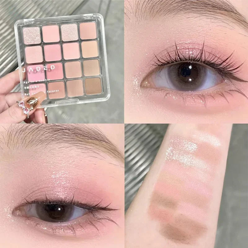 High Quality Matte Eyeshadow Palette Pearlescent Sequins Blush Eyeshadow Highlighter Korean Cosmetics Female Make-up For Women