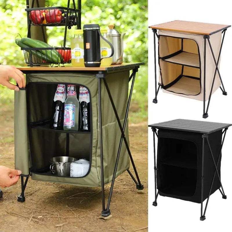 Folding Outdoor Cooking Cupboard Storage