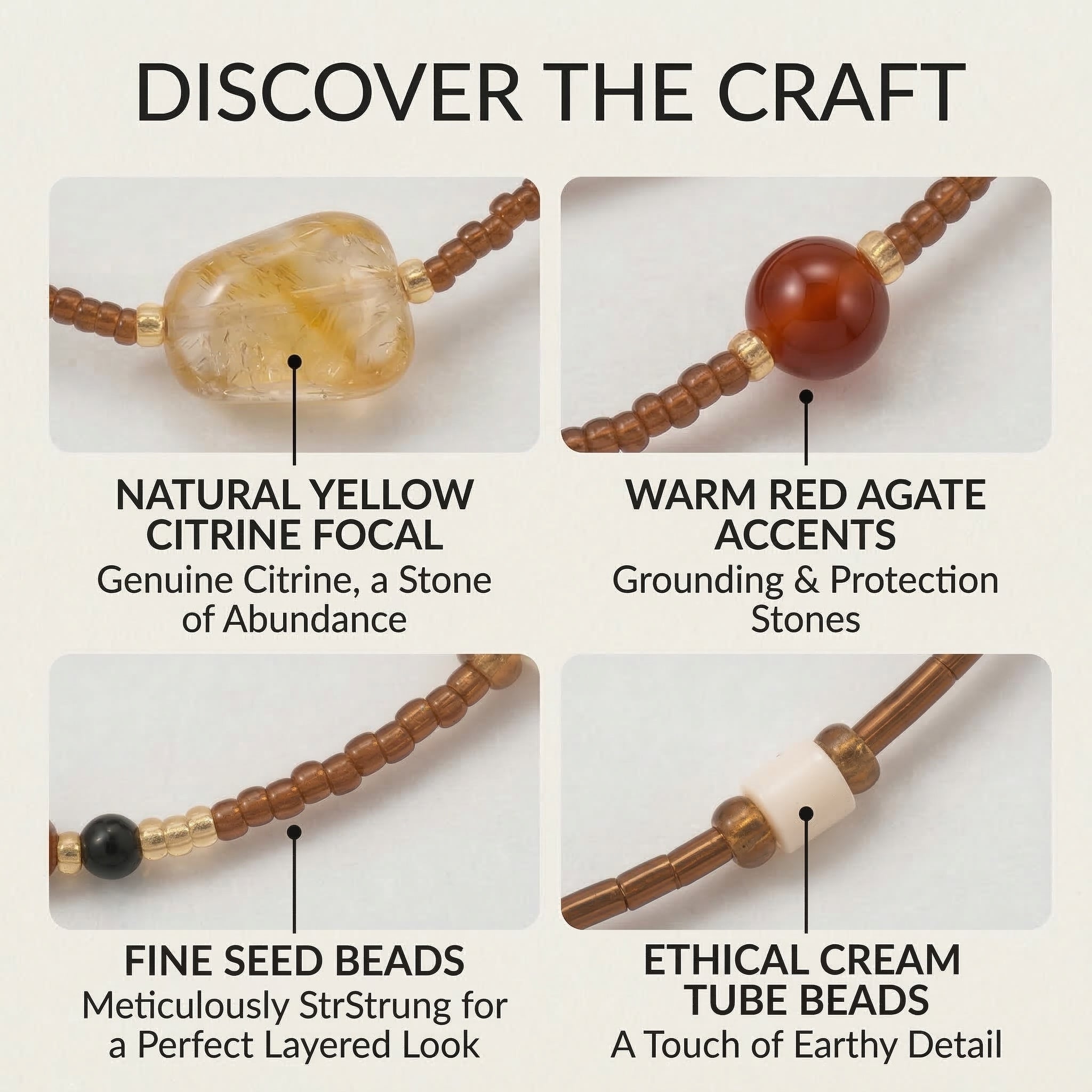 Layered Earth-Tone Beaded Necklace