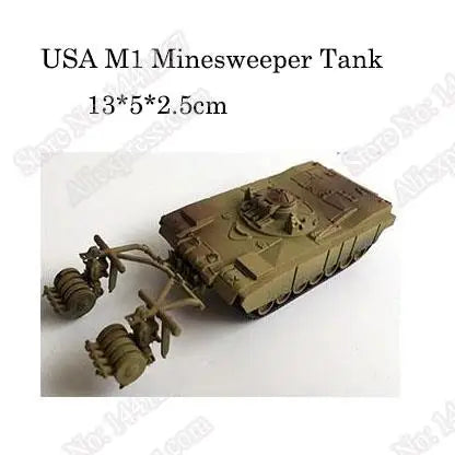 1pcs 1:72 4D Plastic Assemble Tank Kits World War II Model Puzzle Assembling Military Sand Table Toys For Children