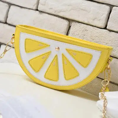 Crossbody bag lemon fruit shape mini wallet purse clutch chain shoulder bag ladies messenger bag