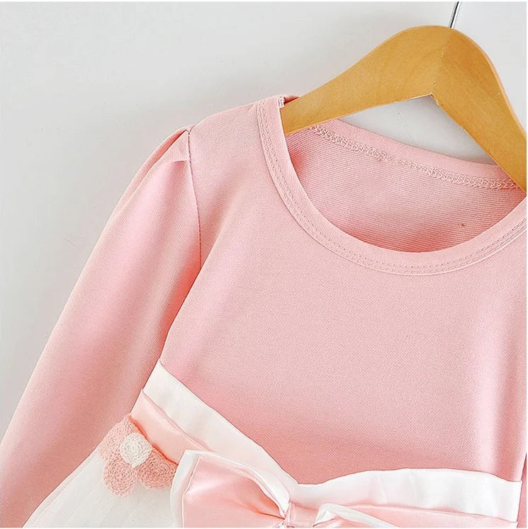 New Winter Girls Clothes Long Sleeve Pirncess Dress Kids Wedding Party Dresses For 0-2 Years Flowers Prints Baby Clothing