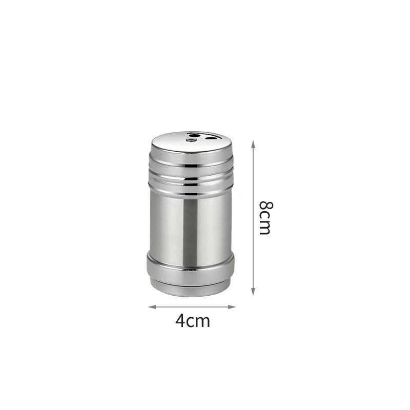 &Stainless Steel Spice Jar Rotating Cover Barbecue Salt Sugar Bottle Shaker Pepper Seasoning Can Home Kitchen Cooking Gadgets