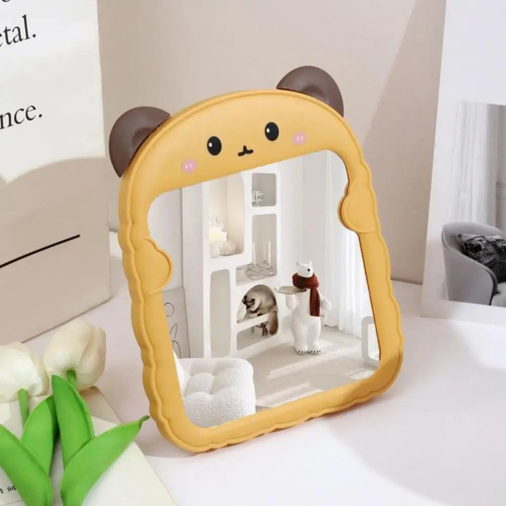 Plastic Cat Dressing Mirror Animal Cute Desktop Makeup Mirror European Style Bread Side Bear Folding Mirror Dressing Table