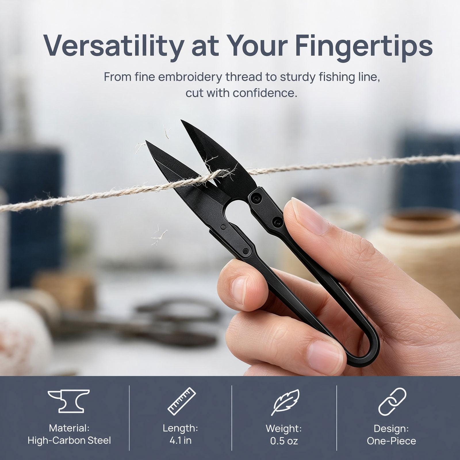 Thread Snips, Sewing Scissors Yarn Thread Cutter 4.1in Mini Trimming Nipper, High-Carbon Steel for Embroidery Knitting Crafts