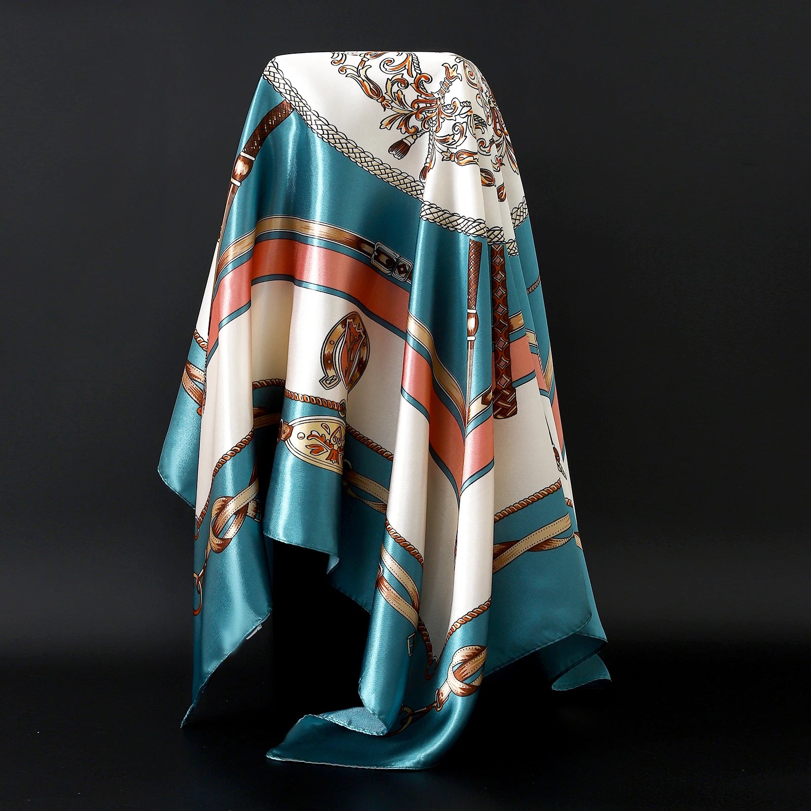 Print Headcloth Fashion Flower Square Shawls Popular 90X90CM Bandannas Four Seasons Kerchief Luxury Sunscreen Silk Scarves