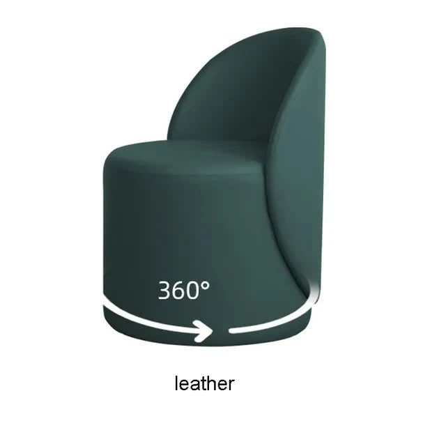 Shoe Changing Stool 360°Rotatable Makeup Stool Sponge Backrest Dressing Chair Comfortable Breathable Living Room Lazy Sofa Chair