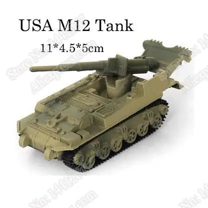 1pcs 1:72 4D Plastic Assemble Tank Kits World War II Model Puzzle Assembling Military Sand Table Toys For Children