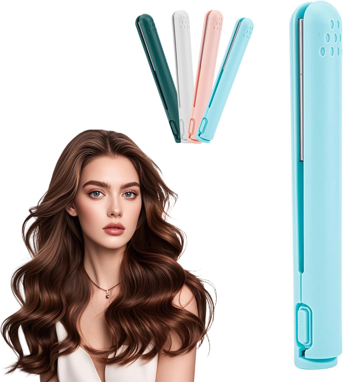Mini Dual-Purpose Curling Iron, 2025 New 2 in 1 Mini Curling Wand & Flat Iron Hair Straightener, Travel Curling Wand for Women and Men, Small Curling Iron for All Hair Types
