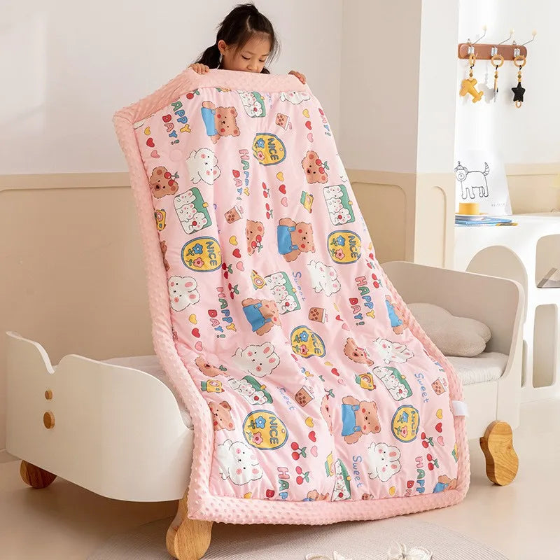 120X150cm Cotton Autum Baby Quilt Doudou Blanket Newborn Winter Warm Kids Comforter Thicken Children's Quilt Bedding Baby Item