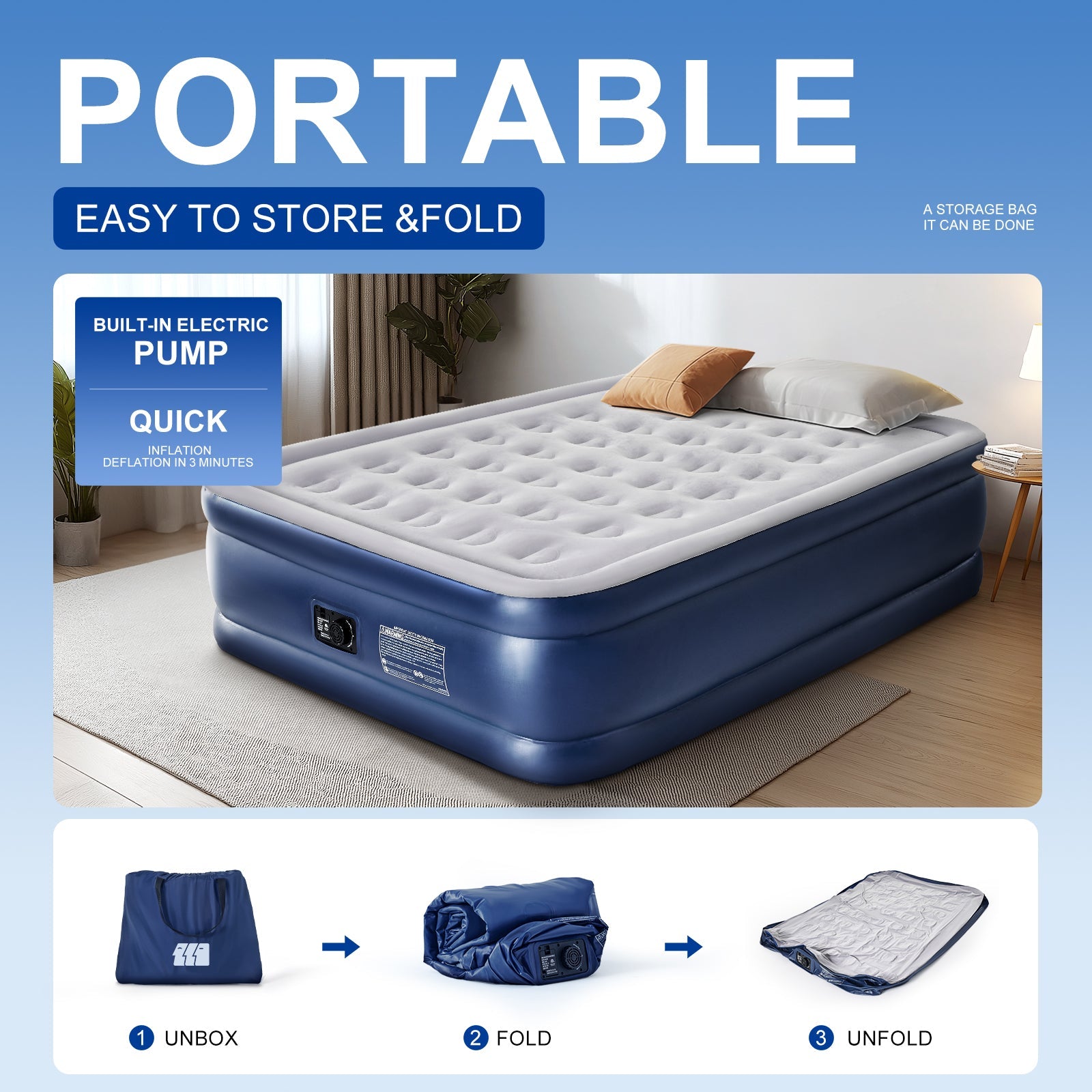 Tanstrider Soft Cloud 18-inch Plug-in Inflatable Bed