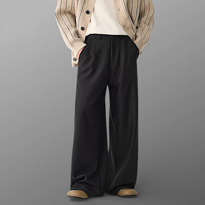 Pinstripe pleated pants