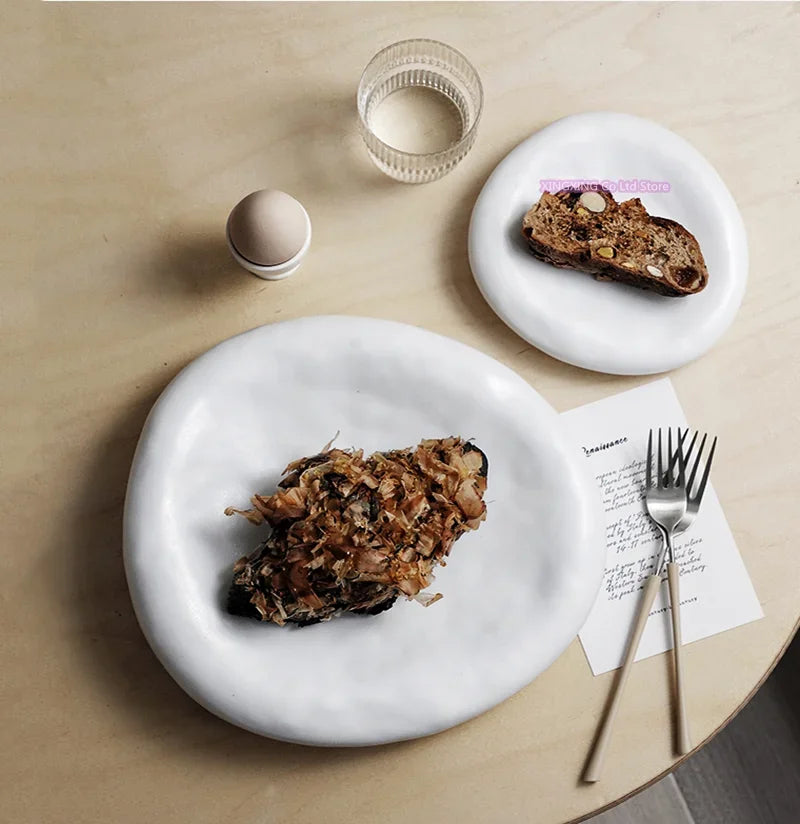 Double Layered, Irregular, Ceramic Plates, Sushi Plates, Kitchen Utensils, Appetizers, Dessert Bowls, Restaurant Service Plates