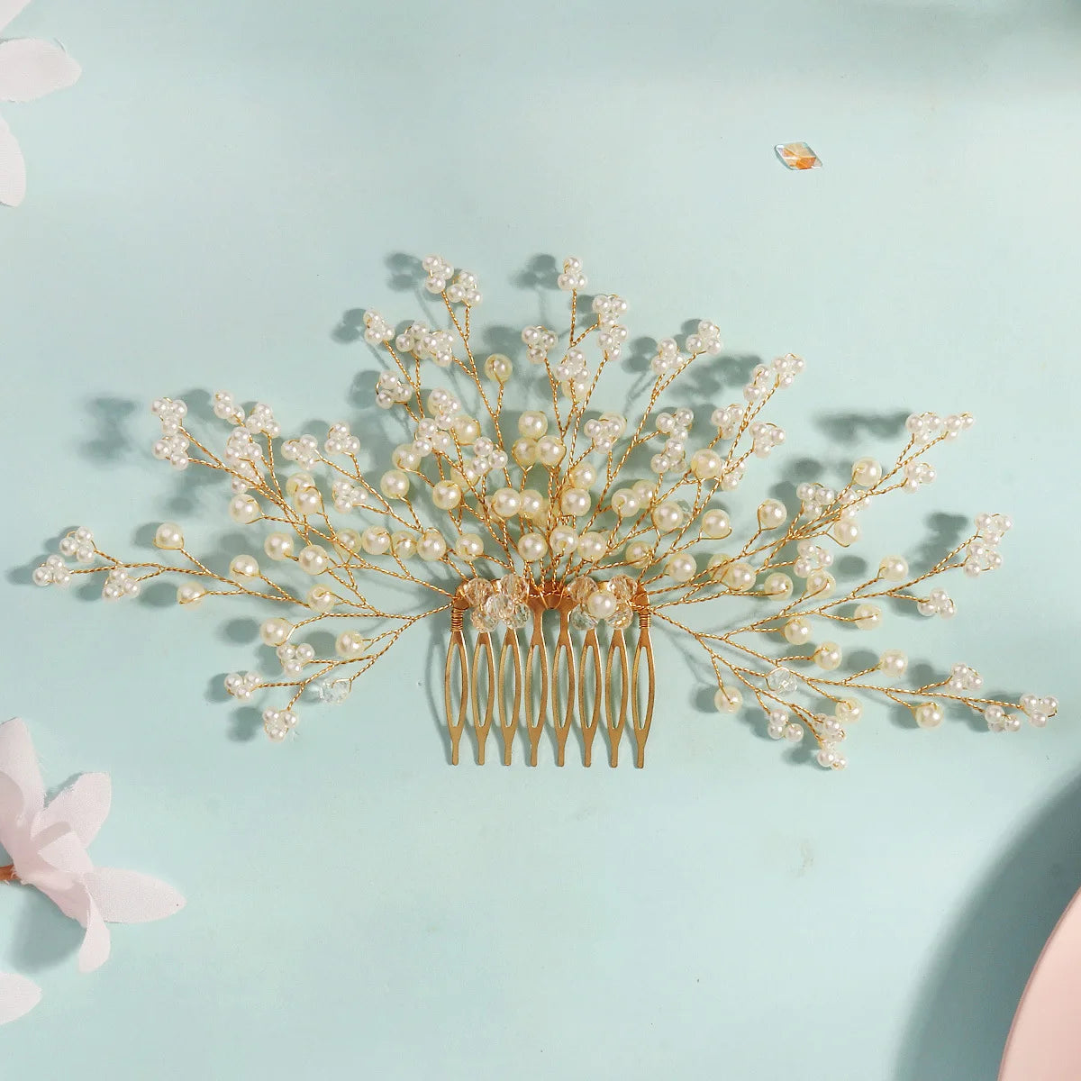 Korean Fashion Pearl Hair Combs Handmade Hairpins and Clips for Women Girls Bride Wedding Hair Styling Jewelry Accessories