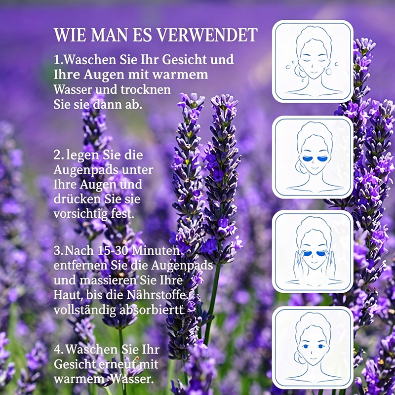 10er-Pack Lavendel-Straffungs-Augenmasken: Mildert feine Linien, spendet der Haut Feuchtigkeit, wirkt gegen lange Nächte, mildert Falten und Tränensäcke, Gesichtsmaske zur Verjüngung und gegen Hautalterung, reinigt die Haut gründlich und peelt sie, macht