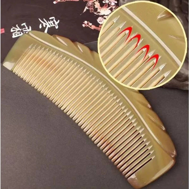 Handmade Horn Comb Natural Long Hair Thickening Household Massage Head Anti Static Loss Combs Hair Styling Detangling