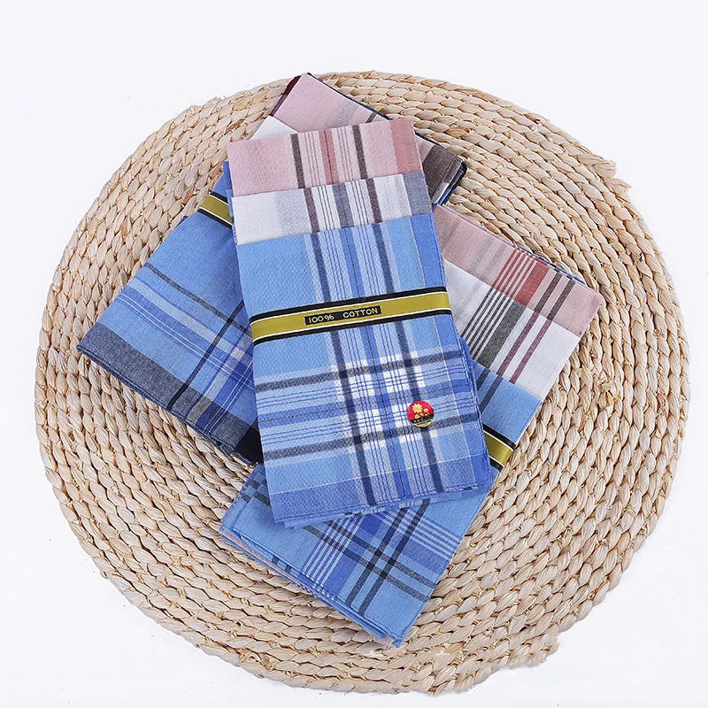 12Pcs Pocket Square for Men Women Plaid Stripe Pocket Handkerchiefs for Wedding Party Restaurant Business Chest Towel Scarves