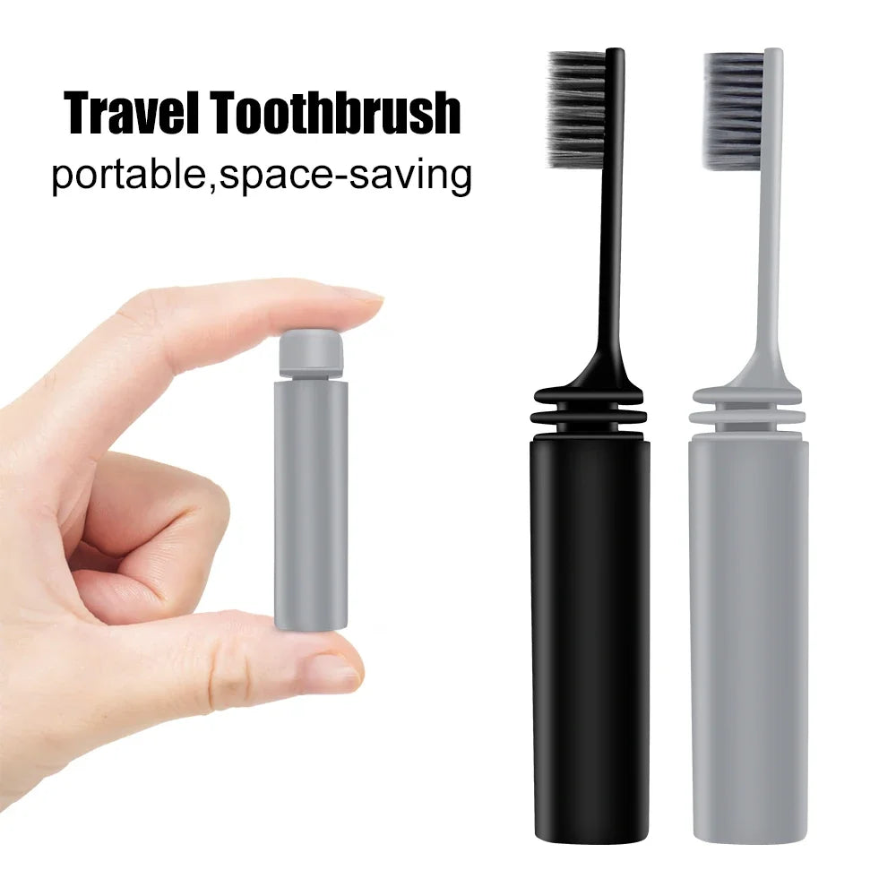 Travel Toothbrush Outdoor Camping Portable Folding Small Tooth Brush Traveling Toothbrushes for Adults Teeth Brushes