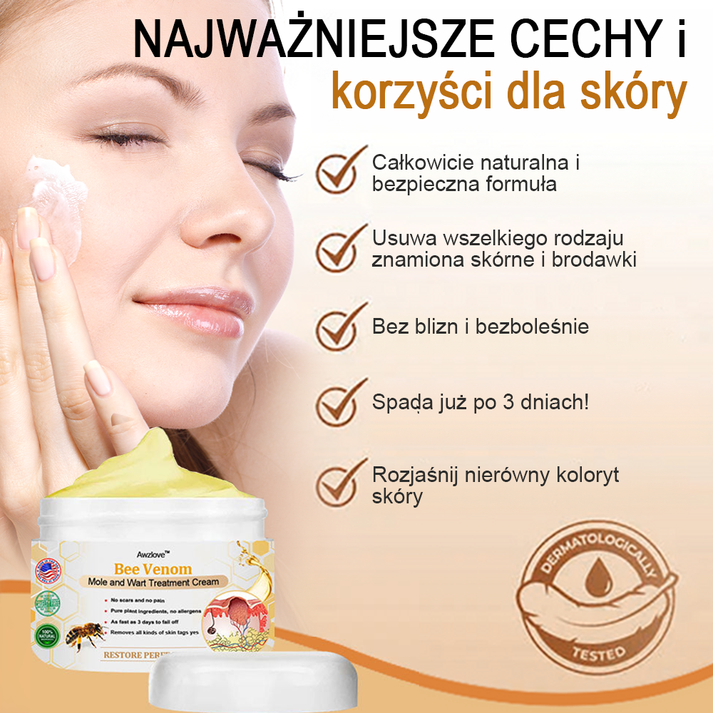 [🌟 Za pobraniem 🌟] 𝐀𝐰𝐳𝐥𝐨𝐯𝐞™ Krem leczący znamiona i brodawki z jadem pszczelim (👨‍⚕Zalecenia AAD )
