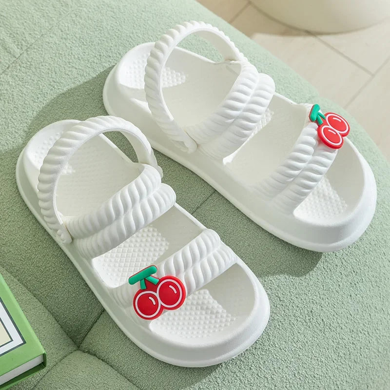 Women Slipper Clog Sandals Strawberry Fruit Cute Cloud Summer Flip Flops Beach Slides Home House Casual Cherry Shoes Flat Female