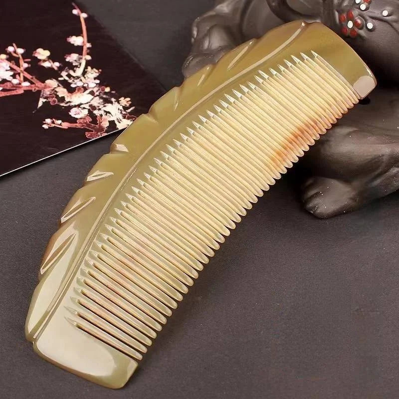Handmade Horn Comb Natural Long Hair Thickening Household Massage Head Anti Static Loss Combs Hair Styling Detangling