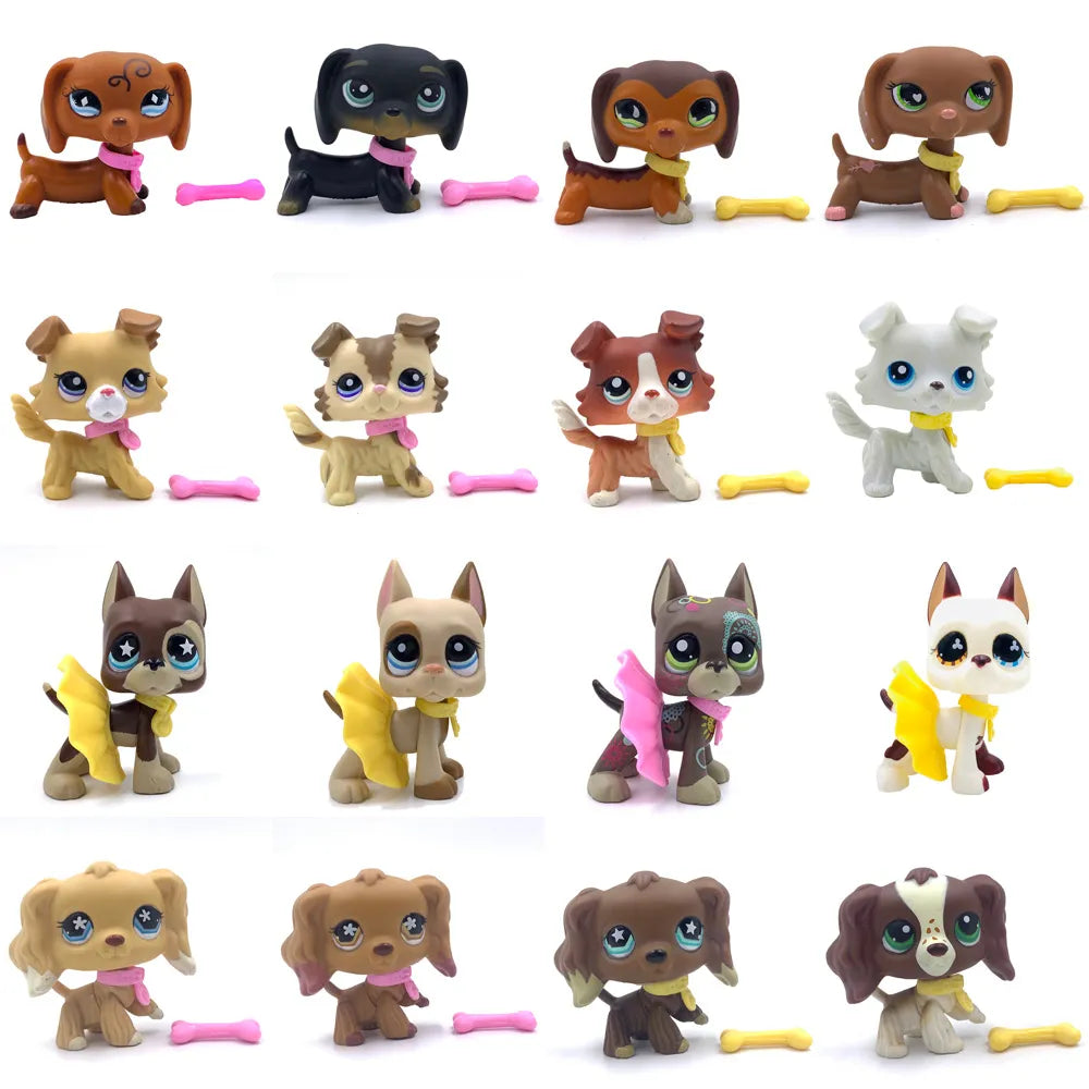 LPS CAT Rare Littlest pet shop bobble head Toy cute great dane dog collie dog dachshund dog spaniel dog