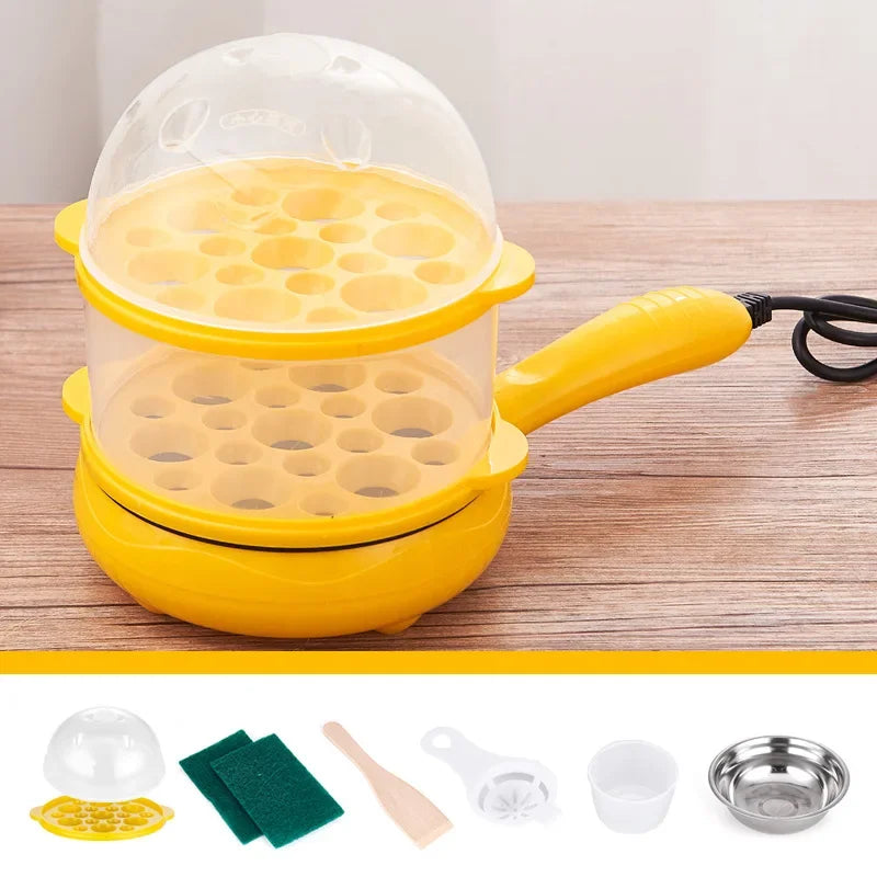 Electric Frying Pan, Omelette Maker Steamer Egg Cooker Eggs Mini Plug-in Frying Pan Automatic Power-off Breakfast Machine