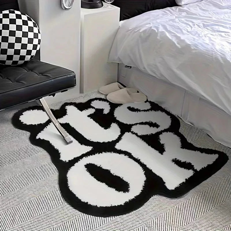 VIKAMA Funny Art Imitation Cashmere Carpet Special-Shaped Living Room Bedroom Decoration Bed Blanket Entry Door Non-Slip Mat