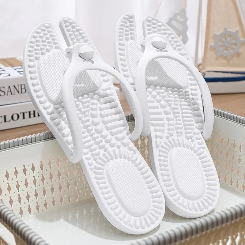 Men And women Cloud Slippers 39 Eva Foldable Travel Hotel Massage Flip Flops Summer Shose Happy Flops Bathroom Shoes Dames 2024