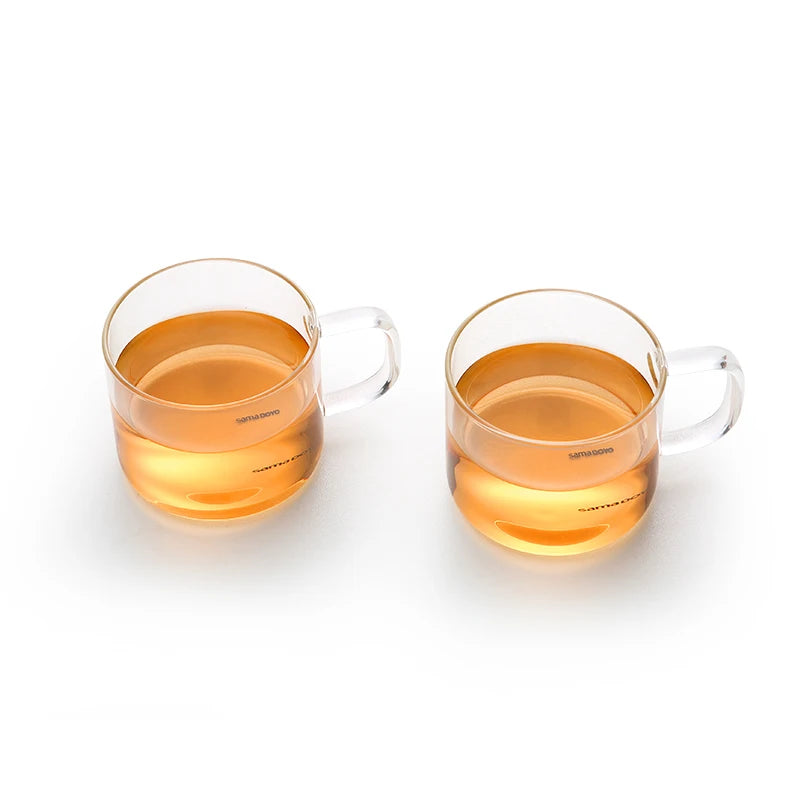 SAMADOYO Thickened heat-resistant glass kungfu tea cup, Baijiu cup, small cup, tea belt, transparent glass water