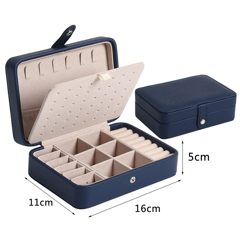 Size S/M/L Jewelry Organizer Display Travel Jewellery Case Boxes Travel Portable Jewelry Box PU Storage Organizer Earring Holder