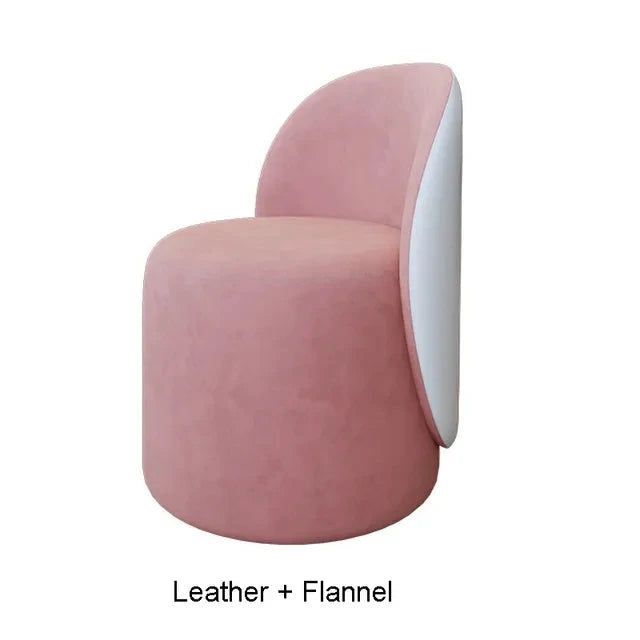 Shoe Changing Stool 360°Rotatable Makeup Stool Sponge Backrest Dressing Chair Comfortable Breathable Living Room Lazy Sofa Chair