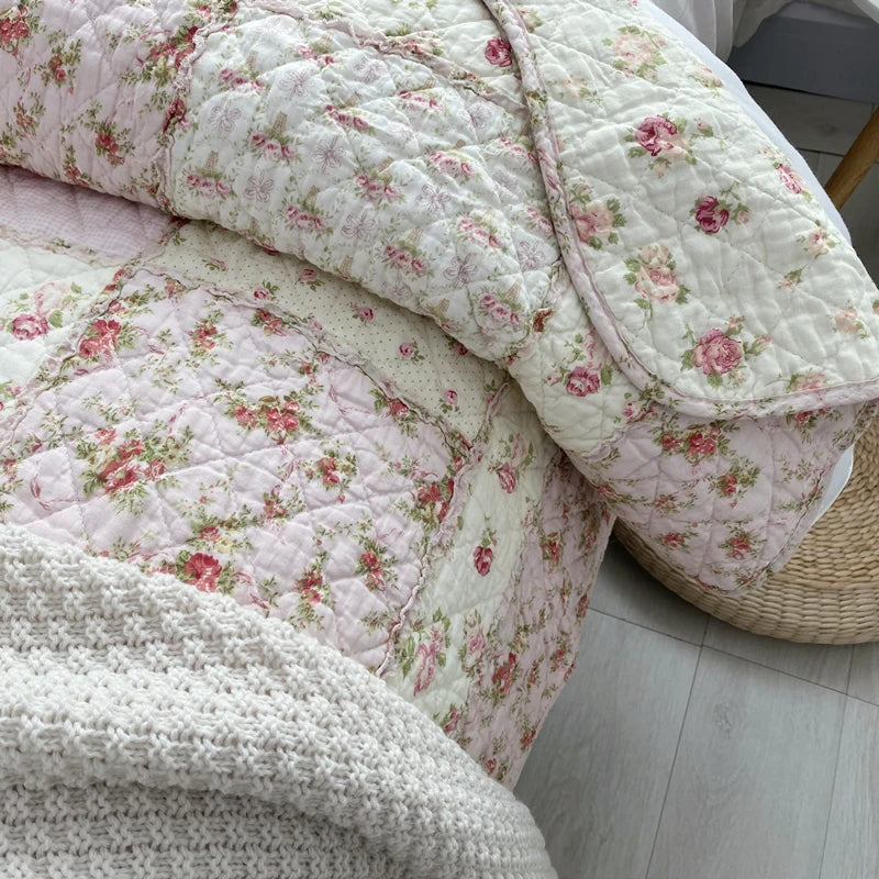 Patchwork Cotton Bed Quilt 1PC Bedspread on the Bed Coverlet for Summer Twin 150*200cm Sofa Cover Floral Quilted Blanket