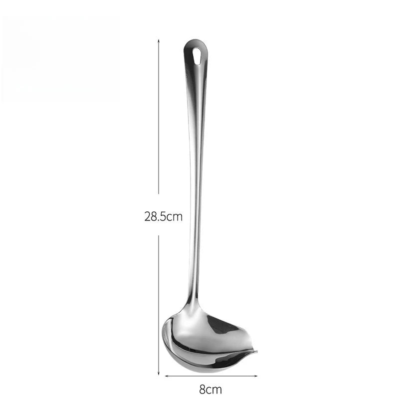 Stainless Steel Duckbill Spoon, Long-handled Sauce Spoon, Thickened Side Mouth, Slanted Mouth, and Crooked Mouth Spoon