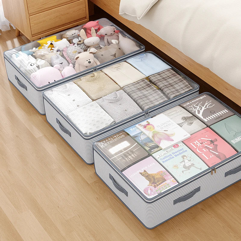 Multifunctional Bed Bottom Storage Bag Large Capacity Foldable Clothing Quilts Portable Storage Container Dust Cleaning Bedroom