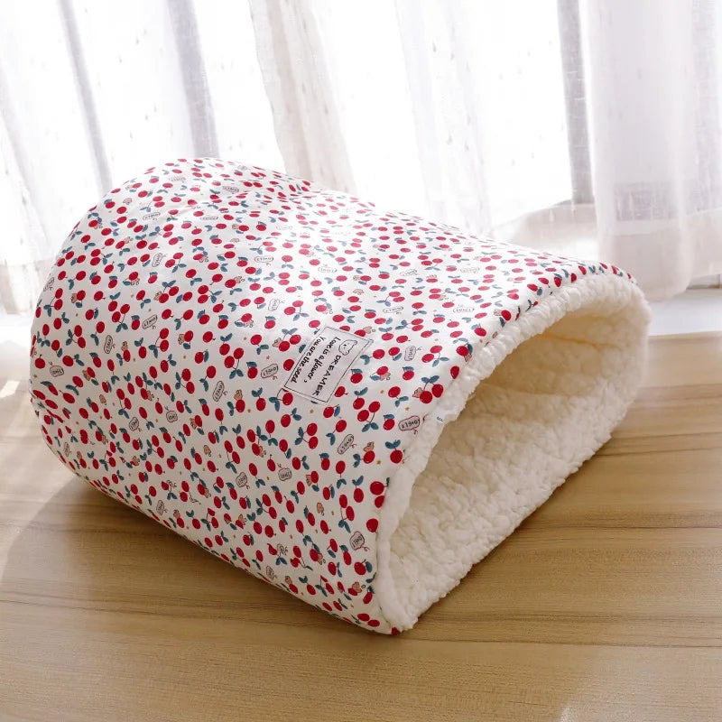 Winter Cat Bed Basket Plush Warm Puppy Kennel Nest Medium Small Dogs Thicken Sleeping Bag Soft Comfortable Pet Kitten Cave House