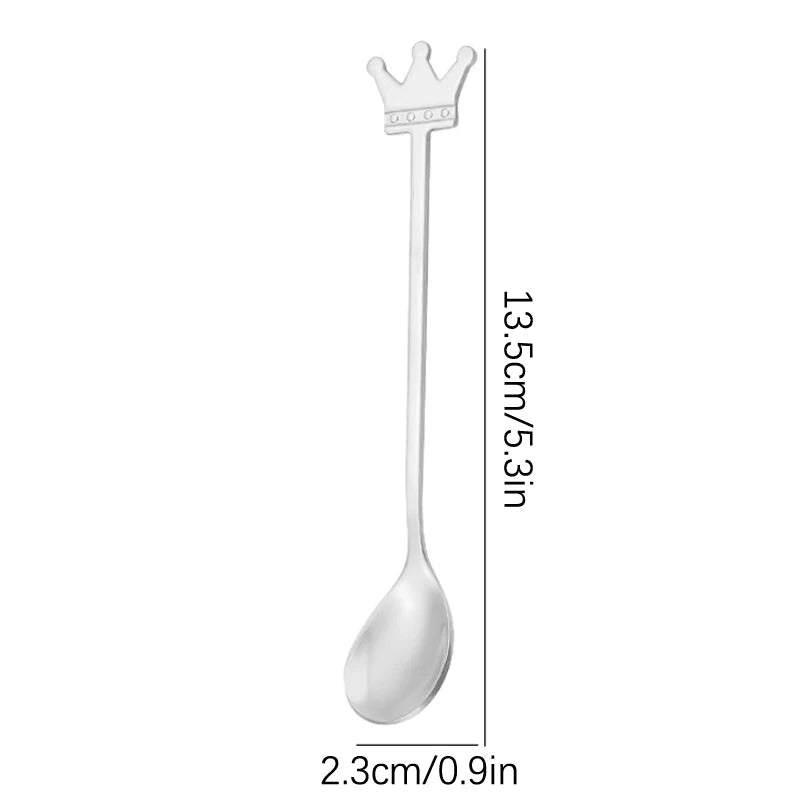 Stainless Steel Crown Spoon Dessert Spoon Bird Nest Spoon Stirring Spoon Creative Souvenir Spoon Coffee Spoon Ice Cream Spoon