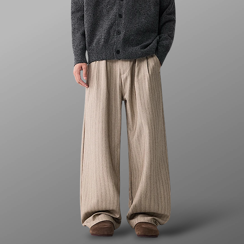 Pinstripe pleated pants