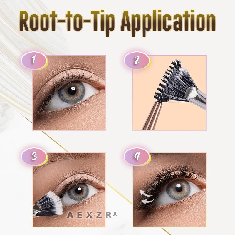Aexzr® Lash-Lift Mascara Fan Brush and Folded Eyeliner Brush