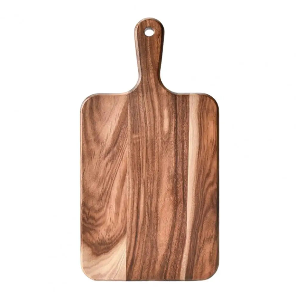 Long Carry Handle Chopping Board Round Cheese Board Versatile Acacia Wood Cutting Board with Handle for Meat Cheese for Kitchen