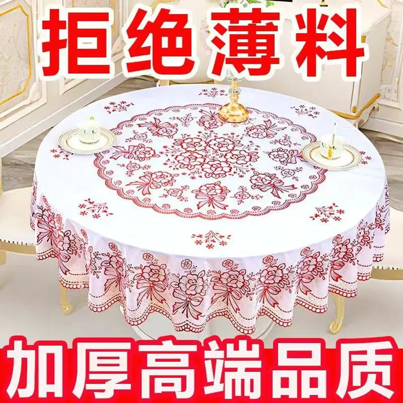 Round tablecloth, waterproof, oil-proof, anti-scald, wash-free